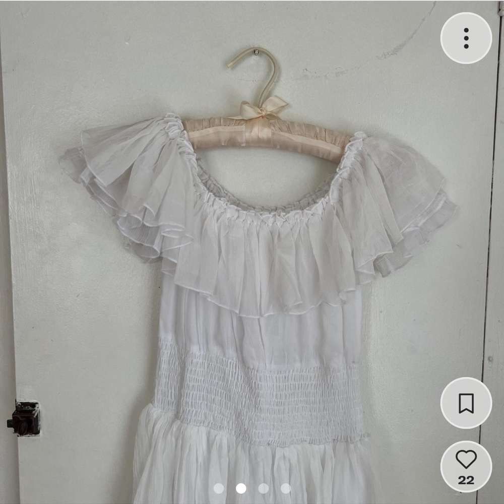 White Amy Jane london ruffle maxi dress